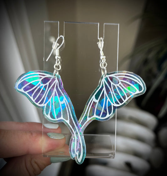 Large Luna Moth (Fairy) Wing Earrings