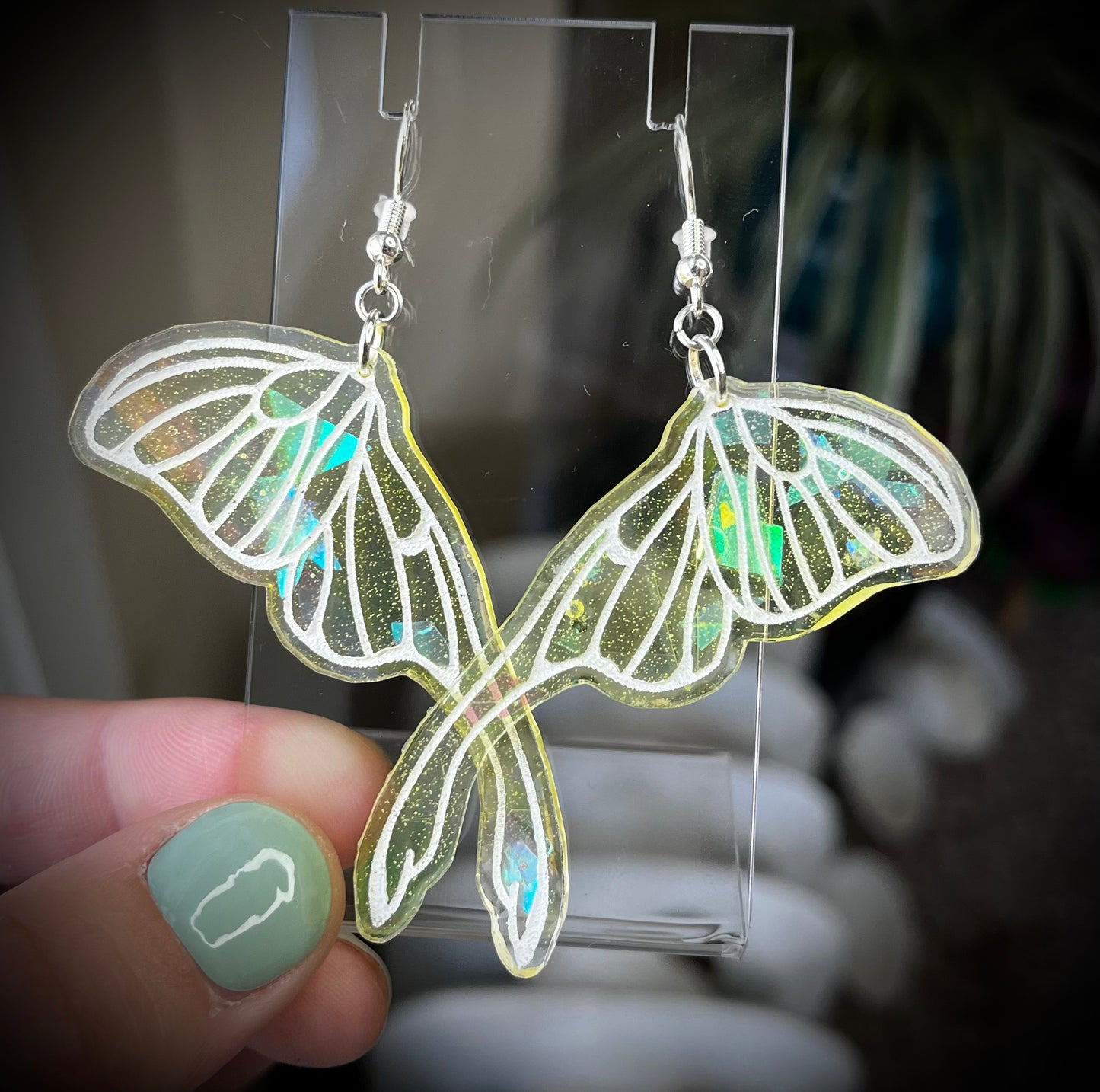 Large Luna Moth (Fairy) Wing Earrings