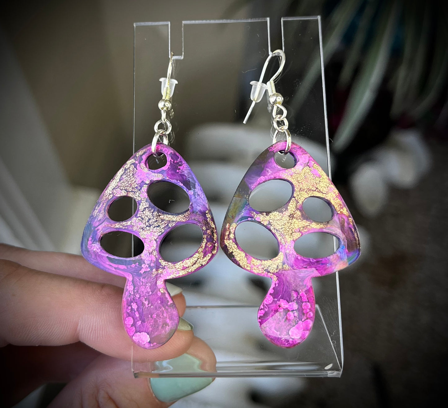 Large Mushroom Earrings