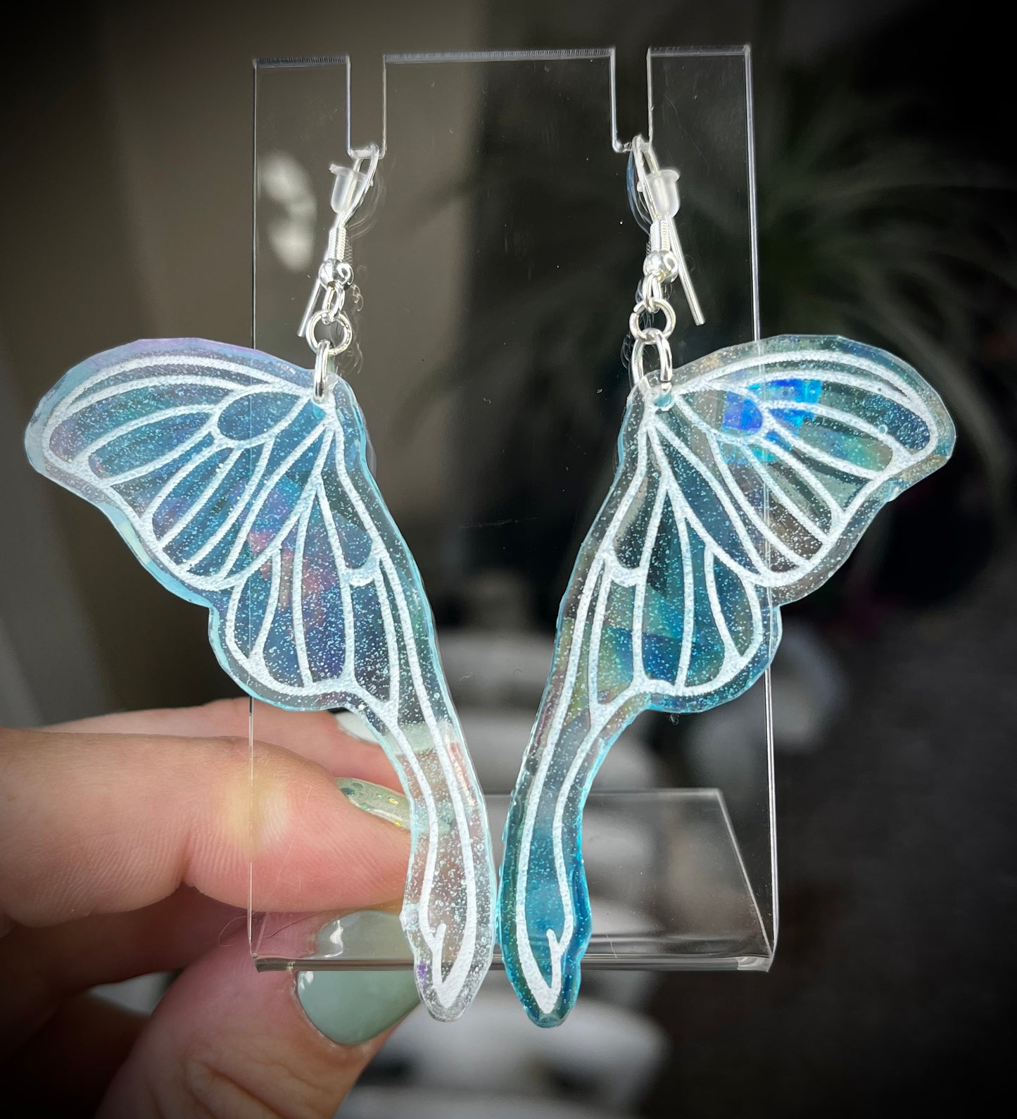 Large Luna Moth (Fairy) Wing Earrings